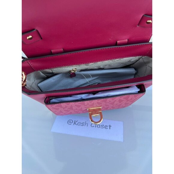 Michael Kors satchel manhattan medium leather berry - Picture 6 of 11